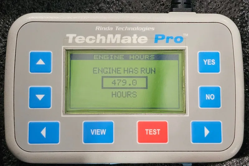 Slide: The Image of TechMate Pro engine hour meter displaying 479 hours for 2010 Nor-Tech 4300V. - 110