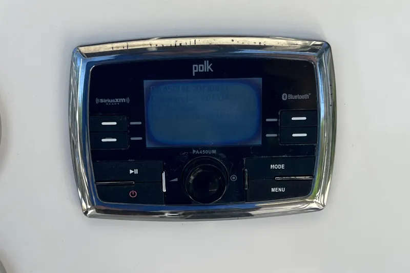 Slide: The Image of Polk audio system on 2016 Key West 203 FS boat, featuring SiriusXM and Bluetooth connectivity. - 22