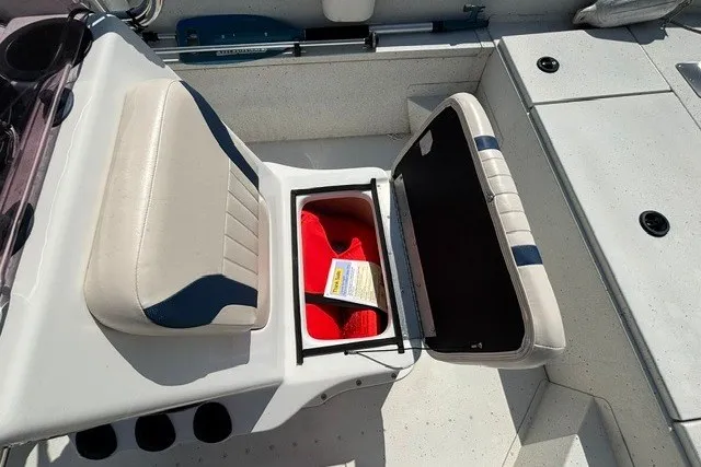 Slide: The Image of 2019 G3 Bay 20 boat seat with open storage compartment. - 37