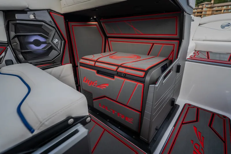 Slide: The Image of Interior of 2027 Tigé Ultré 25ZX boat with modern design and audio system. - 69