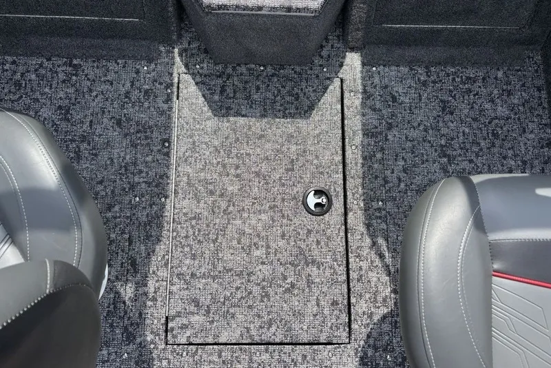 Slide: The Image of Interior of 2025 Tracker Pro Guide V-175 Combo boat with carpeted flooring and seats. - 26