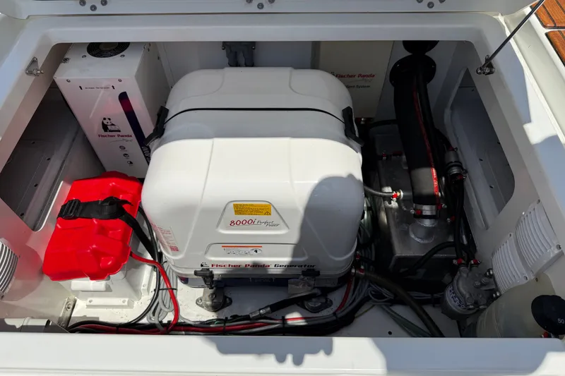 Slide: The Image of Engine compartment of 2022 Jeanneau Leader 12.5 WA with Fischer Panda generator. - 14