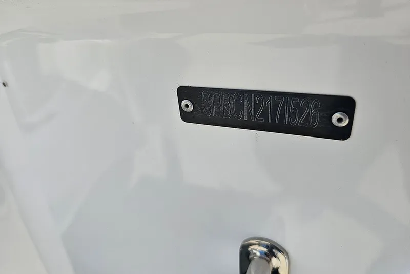 Slide: The Image of 2026 Sea Pro 250 Bay boat identification plate with serial number. - 33
