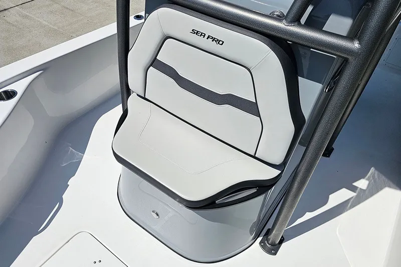 Slide: The Image of 2026 Sea Pro 250 Bay boat seat with sleek design and sturdy frame. - 27