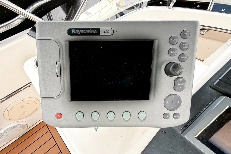 Slide: The Image of Raymarine C70 navigation system on 1989 Tiara Yachts 3600 Convertible boat. - 21