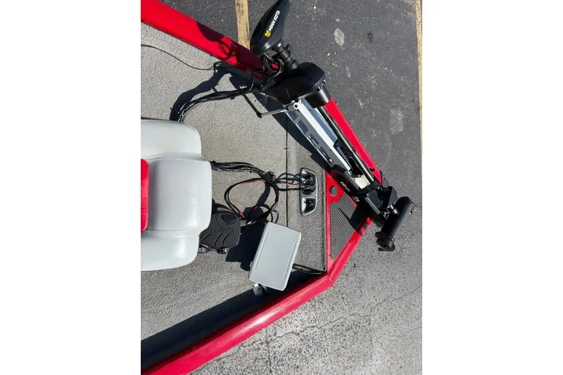 Slide: The Image of 2012 TRACKER BOATS Pro Team 175 deck with trolling motor and seat. - 41