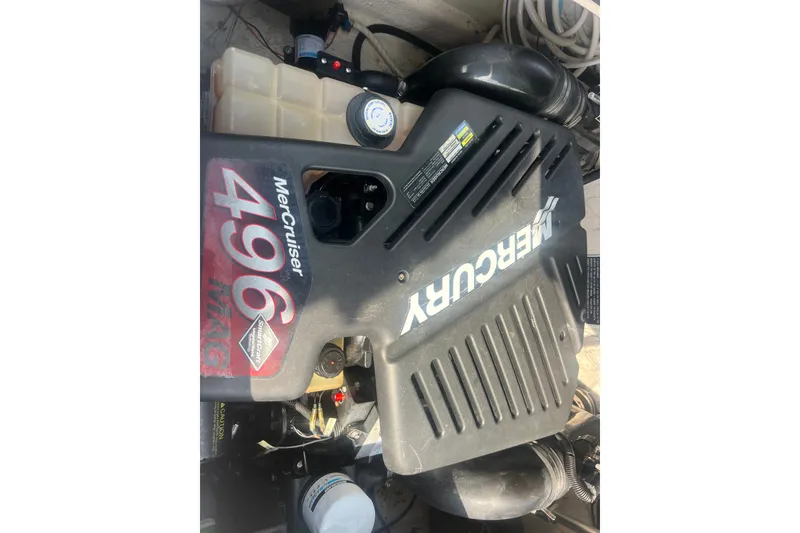Slide: The Image of Engine of 2004 Rinker 282 Captiva Bowrider with MerCruiser 496 MAG. - 34