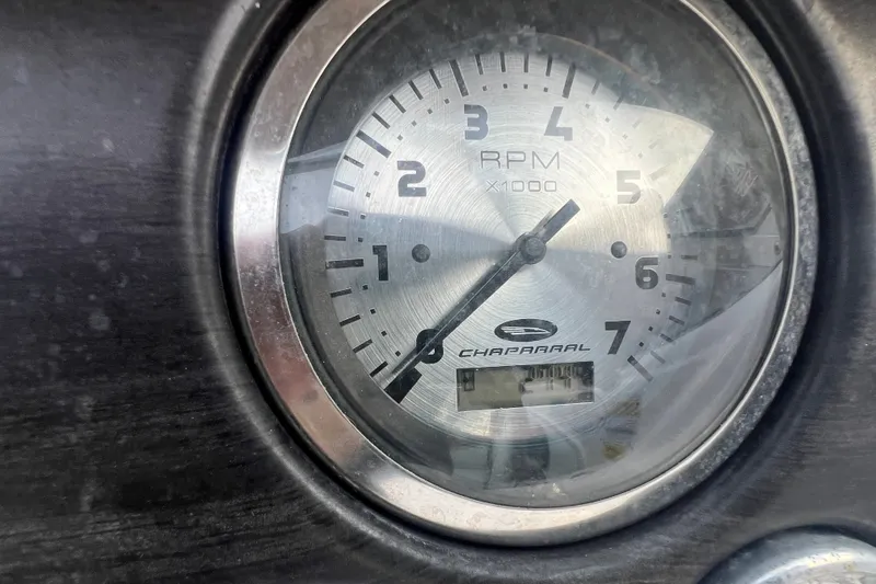 Slide: The Image of Close-up of a 2002 Chaparral 180 SSe tachometer displaying RPM readings. - 42