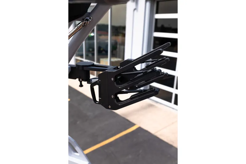 Slide: The Image of Close-up of a 2027 MasterCraft NXT24 boat accessory, featuring a sleek black design. - 25