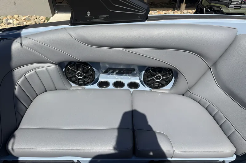 Slide: The Image of Luxury seating in 2026 MB B52 23 Alpha boat with integrated speakers. - 18