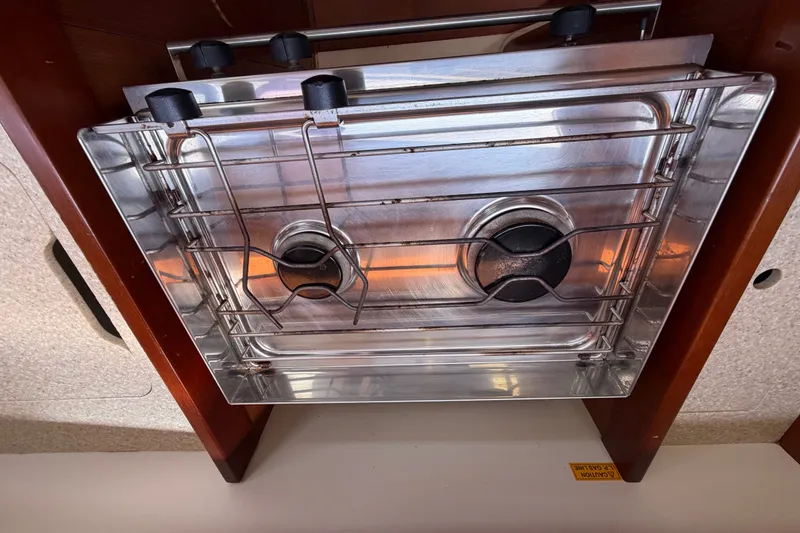 Slide: The Image of Stainless steel stove in 2013 Beneteau Oceanis 370 yacht kitchen. - 29