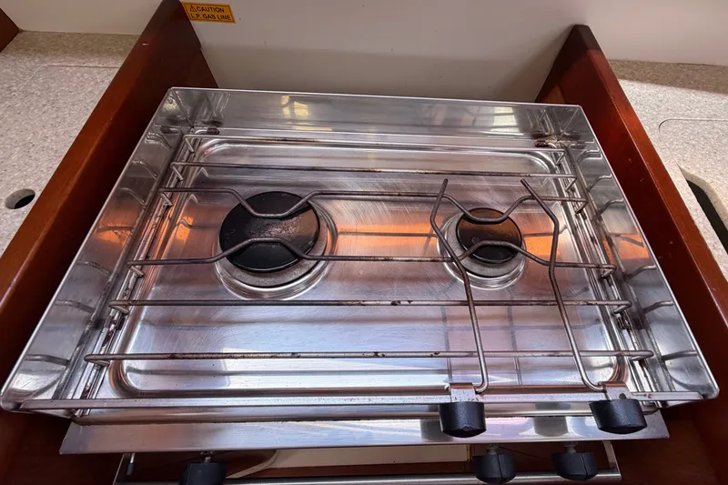 Slide: The Image of Stainless steel stove in 2013 Beneteau Oceanis 370 yacht kitchen. - 29