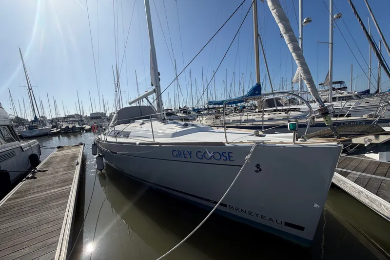 The Image of Beneteau Oceanis 370 sailboat docked in marina, 2013 model, named "Grey Goose". - 1