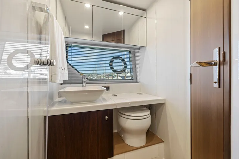 Slide: The Image of Luxurious bathroom interior of 2025 Fairline Squadron 50 yacht with modern fixtures. - 34
