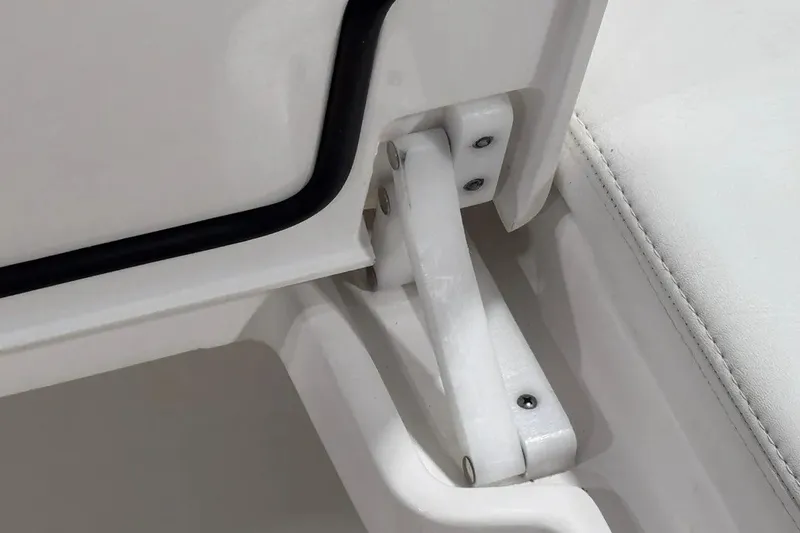 Slide: The Image of Close-up of 2024 Contender 44 ST boat hinge mechanism, showcasing durable construction. - 30