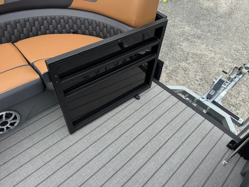 Slide: The Image of The image shows the deck of a 2026 Sylvan L3 RLZ boat with a sleek seating area. - 35