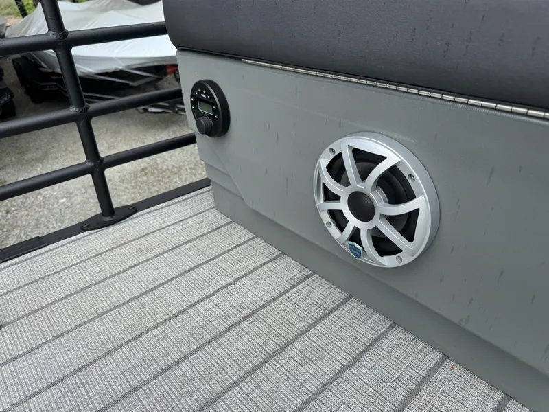Slide: The Image of A speaker and control panel are integrated into the side wall of a boat. - 8