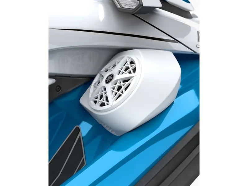 Slide: The Image of Close-up of a white speaker on a blue Yamaha FX Cruiser HO jet ski. - 2