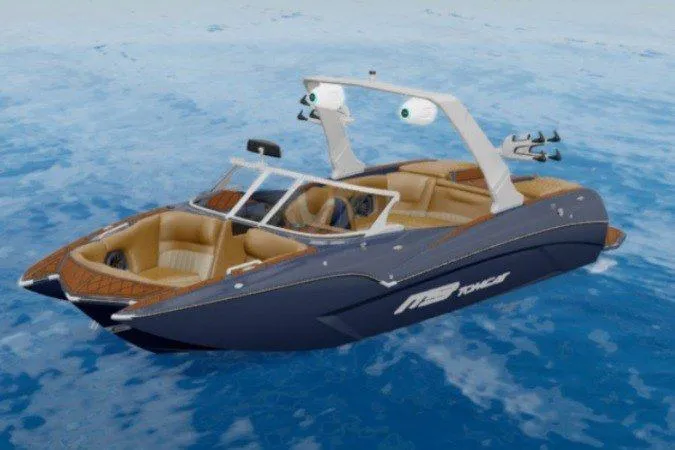 The Image of 2027 MB F22 Tomcat Alpha boat on water, featuring sleek design and luxurious seating. - 0