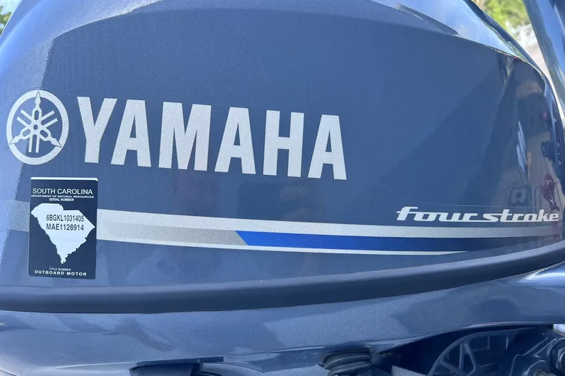 Slide: The Image of Yamaha four-stroke outboard motor with South Carolina registration sticker, 2025 Tracker Grizzly 1650 T. - 25