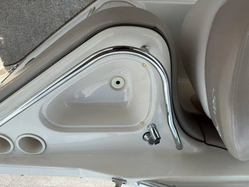 Slide: The Image of Close-up of a boat's interior section with beige upholstery and fittings. - 25