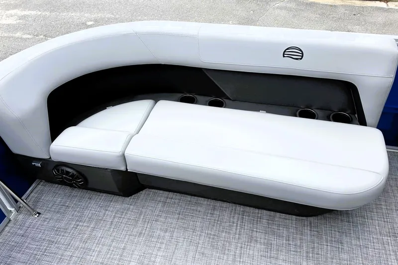 Slide: The Image of Luxurious seating on 2027 Sun Tracker Party Barge 16 DLX pontoon boat. - 17