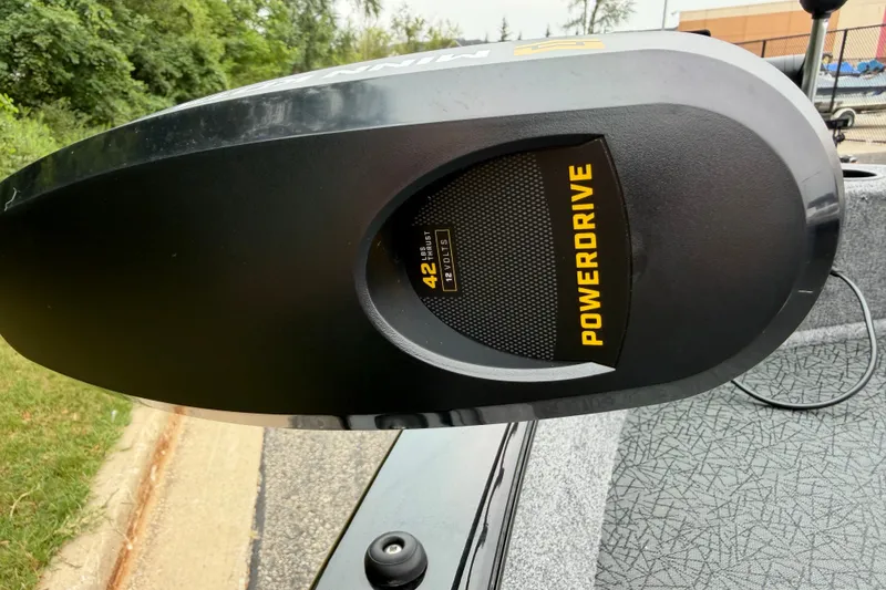 Slide: The Image of PowerDrive motor on 2027 Tracker Pro Guide V-16 SC boat, 42 lbs thrust, 12 volts. - 21