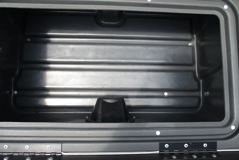 Slide: The Image of Empty storage compartment of 2027 Sun Tracker Fishin' Barge 20 DLX boat. - 19
