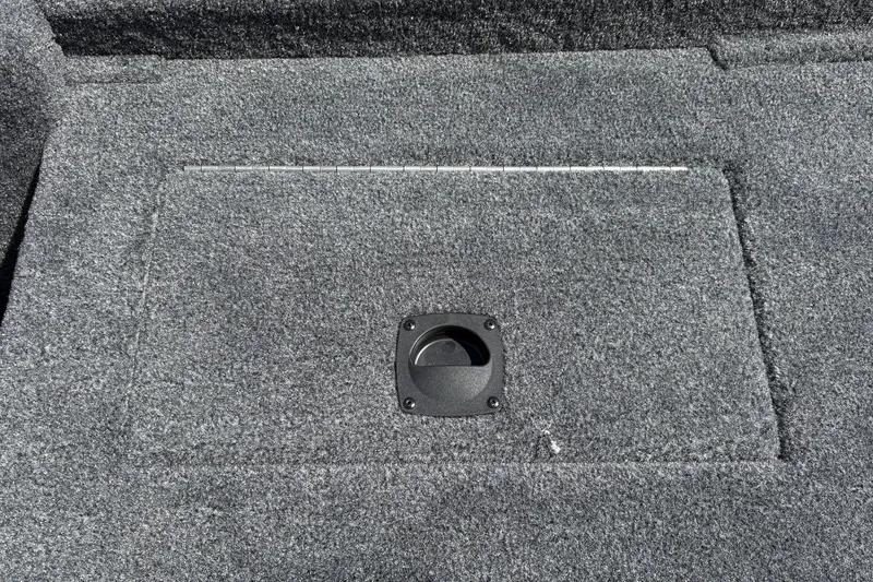 Slide: The Image of Carpeted deck of 2027 Tracker Pro Team 175 Crappie Edition boat with storage hatch. - 40