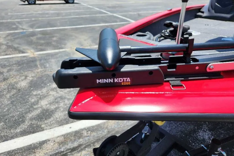 Slide: The Image of Red Tracker Pro Team 175 Crappie Edition boat with Minn Kota Edge trolling motor, 2027 model. - 16