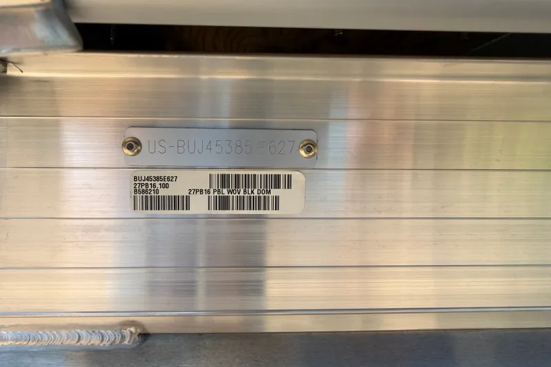 Slide: The Image of Hull identification number on 2027 Sun Tracker Party Barge 16 DLX pontoon boat. - 15