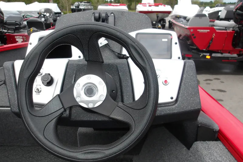 Slide: The Image of Steering wheel of 2027 Tracker Pro Team 175 Crappie Edition boat, dashboard view. - 15