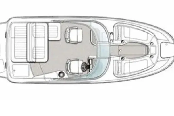 Slide: The Image of Top view layout of a 2006 Sea Ray 240 Sundeck boat. - 38