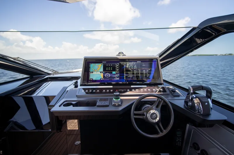 Slide: The Image of Cockpit of 2022 Wally wallytender43X yacht with advanced navigation system. - 6