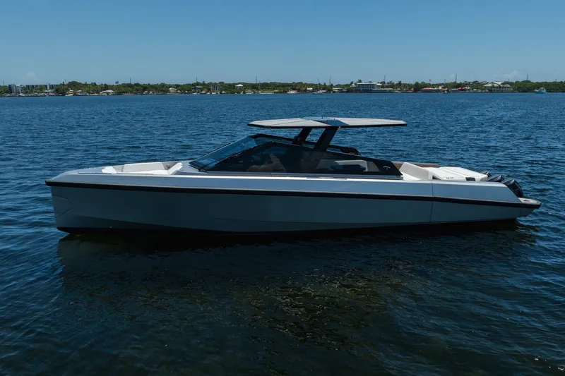 Slide: The Image of 2022 Wally wallytender43X luxury yacht on calm blue water. - 41
