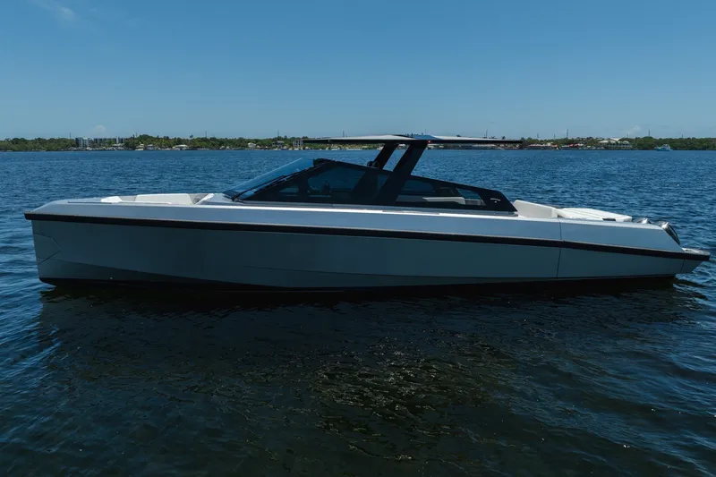 Slide: The Image of 2022 Wally wallytender43X luxury yacht on calm blue water. - 42