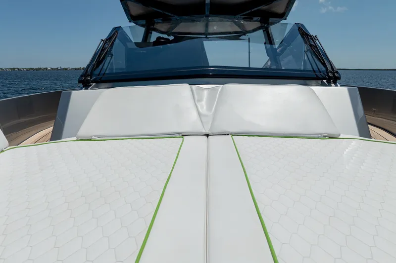Slide: The Image of 2022 Wally wallytender43X yacht deck with sleek design and modern upholstery. - 16