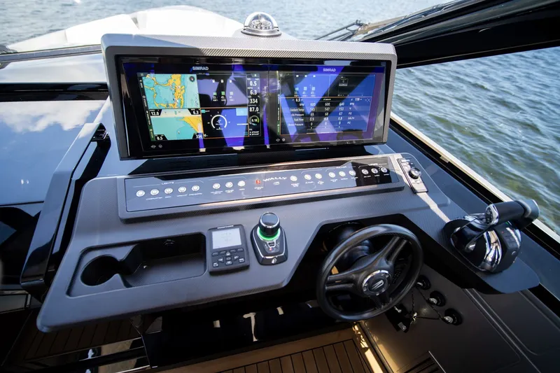 Slide: The Image of Cockpit of 2022 Wally wallytender43X yacht with advanced navigation system. - 26