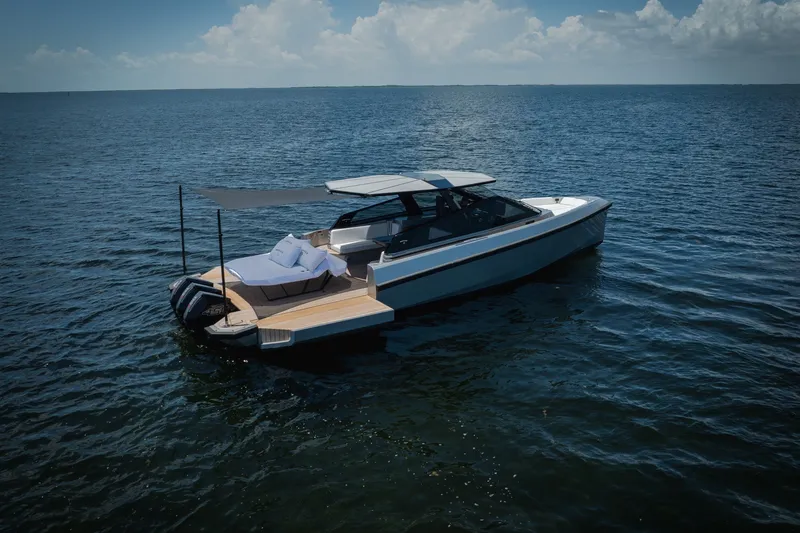 Slide: The Image of 2022 Wally wallytender43X luxury yacht on calm ocean waters. - 59