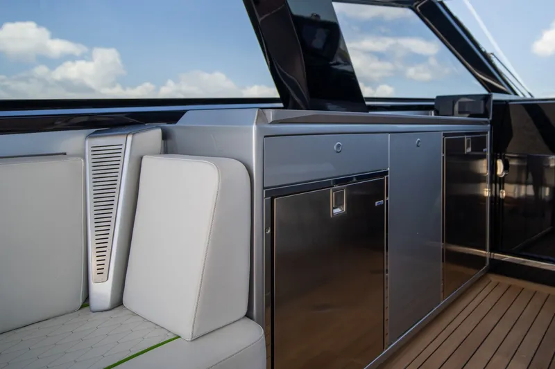 Slide: The Image of Luxurious interior of 2022 Wally wallytender43X yacht with sleek seating and cabinetry. - 28