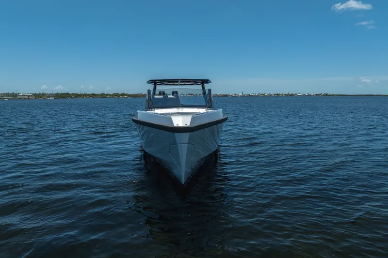 Slide: The Image of 2022 Wally wallytender43X yacht on open water under clear blue sky. - 50