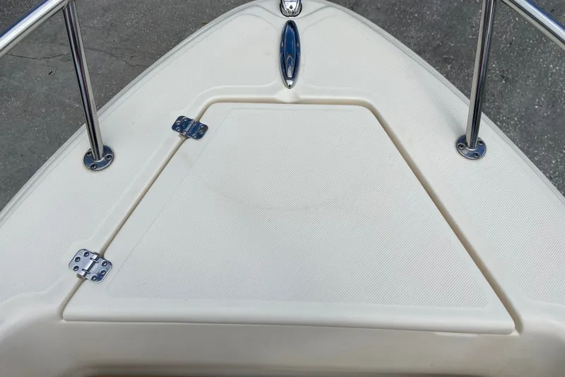 Slide: The Image of 2021 Scout 175 Sport Dorado boat deck with stainless steel fittings. - 18