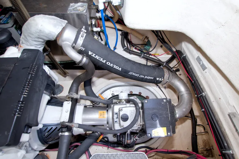 Slide: The Image of Engine compartment of a 2008 Formula 40 Performance Cruiser with Volvo Penta components. - 62
