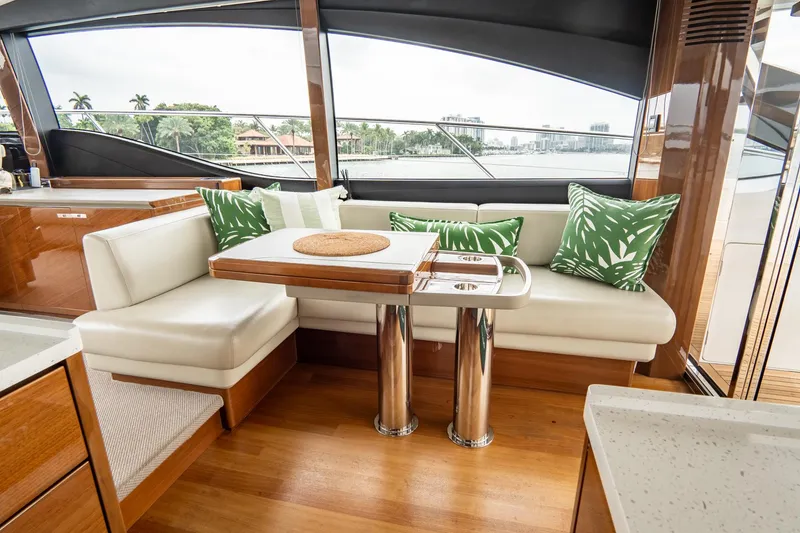 Slide: The Image of Luxurious interior of 2017 Princess S65 yacht with elegant seating and tropical decor. - 14