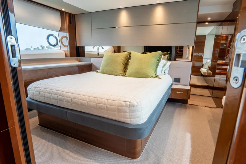 Slide: The Image of Luxurious bedroom interior of 2017 Princess S65 yacht with modern design and elegant furnishings. - 23