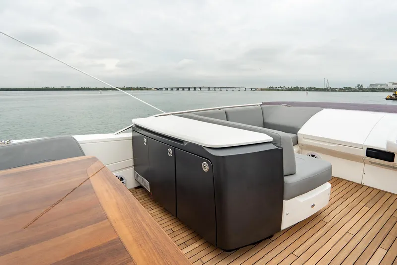 Slide: The Image of Luxury seating area on 2017 Princess S65 yacht with ocean view. - 36