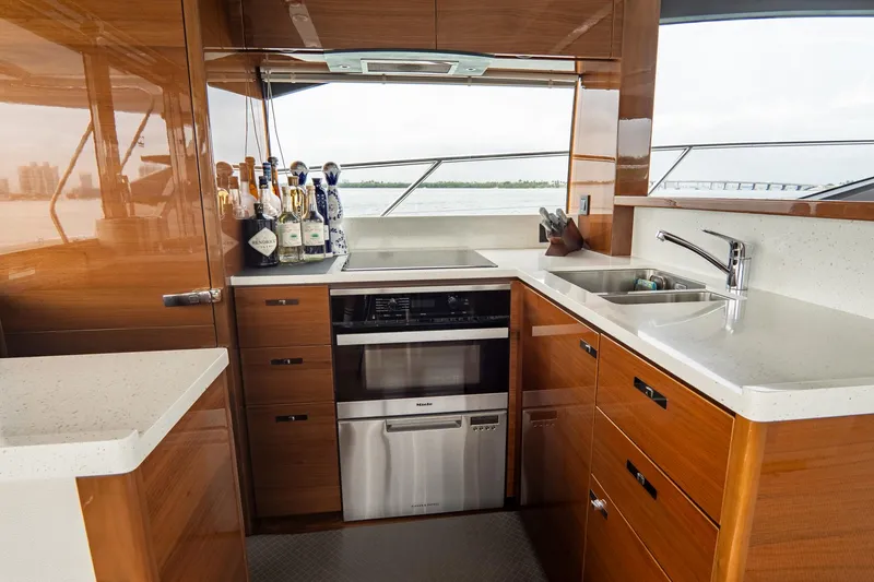 Slide: The Image of Luxurious kitchen interior of 2017 Princess S65 yacht with modern appliances and sleek design. - 13