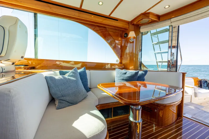Slide: The Image of Luxurious interior of 2014 Hinckley Talaria 48 Flybridge yacht with ocean view. - 24
