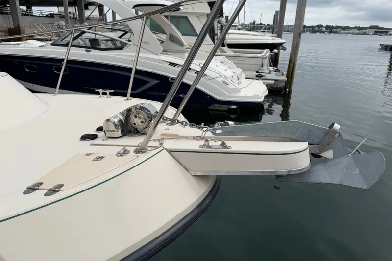 Slide: The Image of 2006 Albin 28 Gatsby Edition boat with anchor, docked in marina. - 63