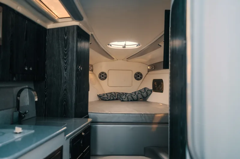 Slide: The Image of Interior of 2020 Concept 44' Cuddy Cabin with modern design and cozy sleeping area. - 31